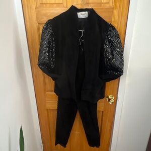 Vintage Two Piece Suede and Sequence Suit
